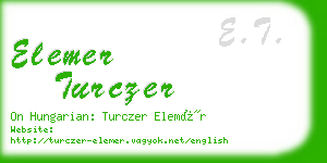 elemer turczer business card